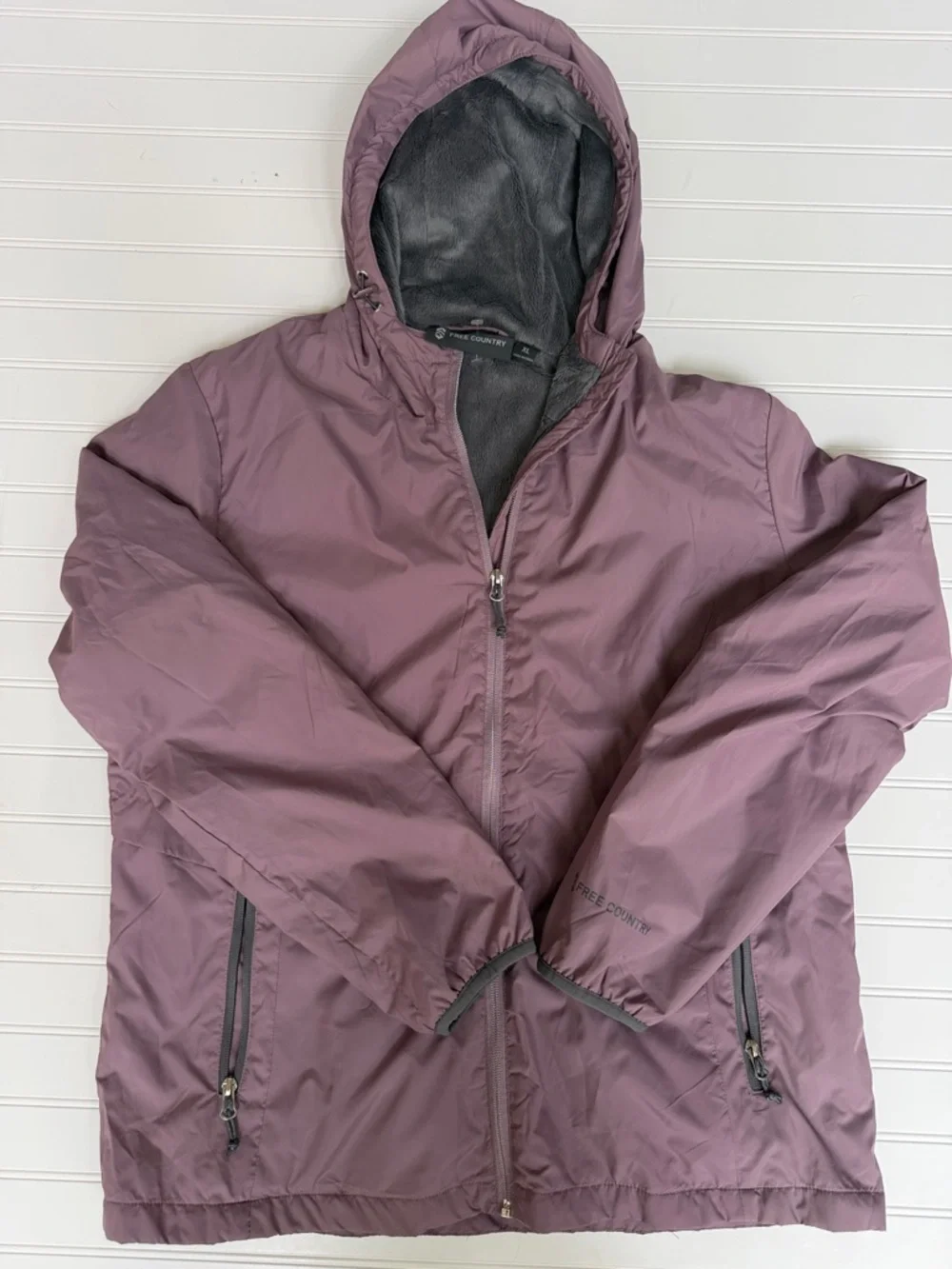 Free Country Mauve Hooded Bomber Jacket - Picture 1 of 6